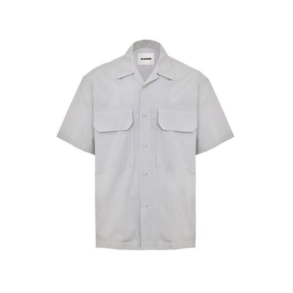 Jil Sander Blue Cotton Shortsleeve Men's Shirt